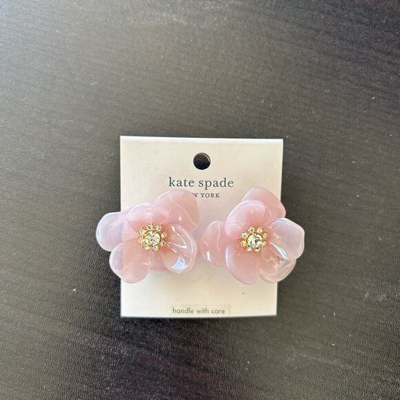 Kate Spade Slice of Stone Blush Floral Earrings - Picture 2 of 4